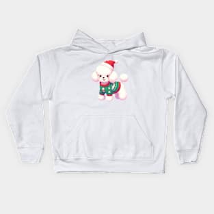 Cute Christmas Poodle Kids Hoodie